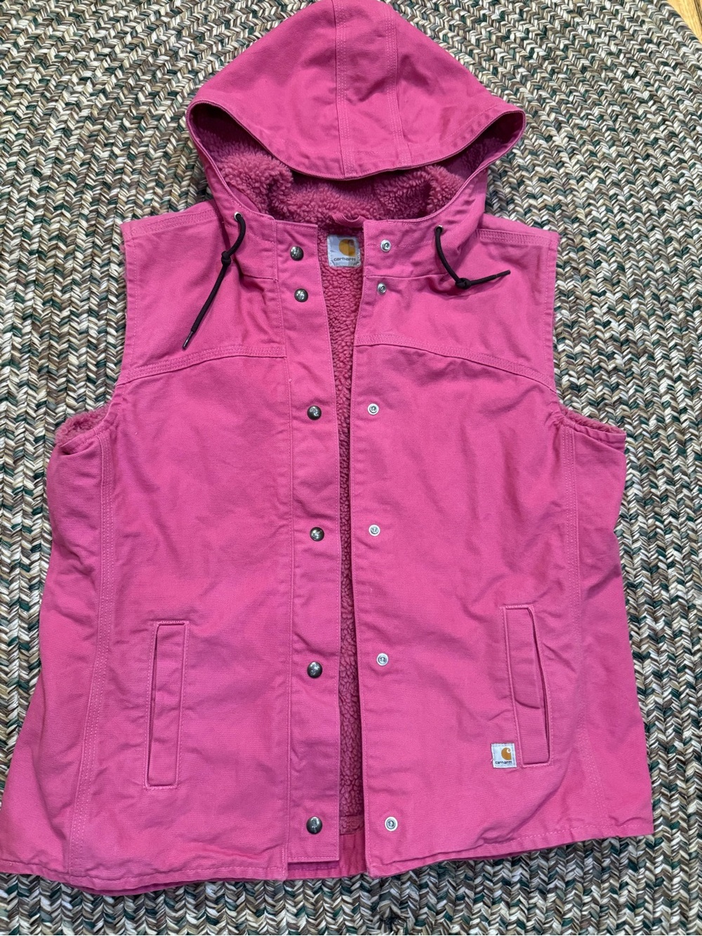 Women’s Rare Pink Carharrt Large Hooded Vest